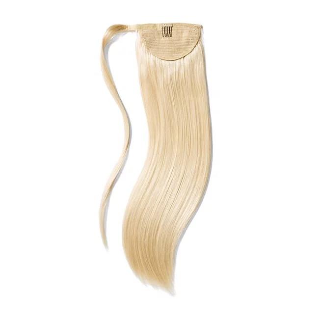 cola hecha de cabello humano, con gancho y banda ajustable para mayor facilidad de poner.